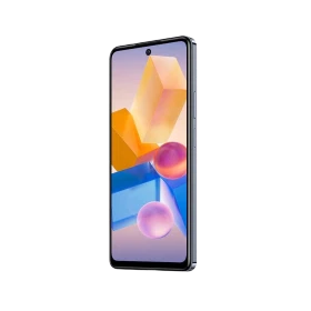 Siyah Infinix Hot 40 Pro akıllı telefon, önden ekran görünümü ve ince çerçeve tasarımı