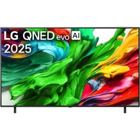 LG 86QNED86A6A Ultra HD 4K QNED televizyon ekranında canlı renkli görseller, genel renkli vitrin modeli