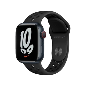 Apple Watch Nike Series 7 Cellular 41 mm akıllı saat, gece yarısı alüminyum kasa ve Nike spor kordon