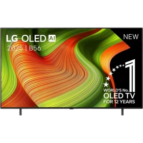 LG OLED65B56LA Ultra HD 4K OLED televizyon, canlı renkli soyut ekran tasarımı; vitrin görünümü