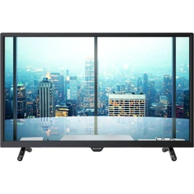 Sunny SN40DIL1723 Full HD FHD TV, siyah çerçeveli televizyonun şehir manzaralı ekranı