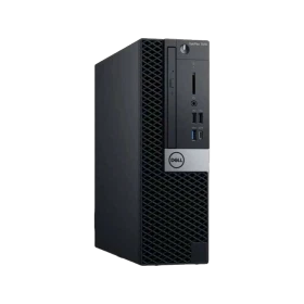 Dell OptiPlex 7070 N004O7070SFF_W siyah kasa, önden görünen kompakt masaüstü bilgisayar