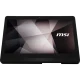 MSI PRO 16 Flex 8GL-019XTR masaüstü bilgisayarın siyah ön görünümü ve geometrik ekranı