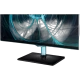 Samsung T22D390 Full HD FHD LED televizyon, siyah renkli tasarım ve mavi soyut ekran görüntüsü