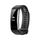 Huawei Band 2 Pro siyah akıllı bileklik, kavisli ekranı ve ayarlanabilir silikon kayışıyla önden görünüm