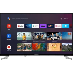 Grundig 32 GFH 6950 B HD Ready LED televizyon, akıllı TV menüsü ve içerik seçenekleriyle önden görünüm