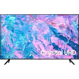 Samsung 58CU7000U Ultra HD 4K LED televizyon ekranında Crystal UHD yazısı görünen vitrin görseli