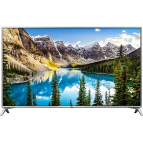 LG 55UJ651V Ultra HD 4K LED televizyon; manzara görüntülü ekran, genel renk tasarım.