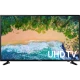 Samsung 65NU7090 Ultra HD 4K LED TV ekranında UHD manzara görüntüsü, genel siyah tasarım