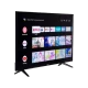 Vestel 50UA9500 Ultra HD 4K LED televizyon, siyah çerçeveli ayaklı tasarımı ve akıllı TV ekranıyla gösteriliyor.