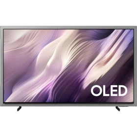 Samsung 77S95H OLED 77 inç Ultra HD 4K televizyon, ekranda OLED yazısı ve modern mor tasarım.