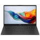 Siyah HP 15-fc1002nt D2QC7EA iş ve ofis laptopu; ekranda renkli soyut desen ve klavye görünüyor