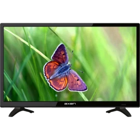 Axen AX024LED033 HD Ready HD TV, siyah çerçeveli LED televizyon; ekranda kelebek görüntüsü.