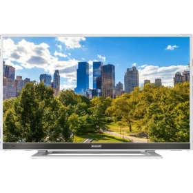 Arçelik A48-LW-6436 Full HD LED TV, şehir parkı manzarası gösteren gümüş çerçeveli televizyon