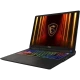 MSI Vector 16 HX AI A2XWHG-091XTR koyu gri oyuncu laptop; RGB arka aydınlatmalı klavye ve ejderha logosu görünüyor