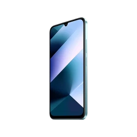 Mor renkli Poco C85 akıllı telefon, ince çerçeveli ekranı ve yan profiliyle önden açılı görünümde