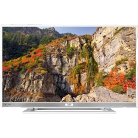 Beko B48-LW-5433 Full HD FHD TV, kayalık dağ manzarası gösteren ince çerçeveli televizyon