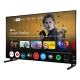 Arçelik A 775 D Ultra HD 4K TV, siyah çerçeveli ekranında Google TV arayüzüyle önden açılı görünüm