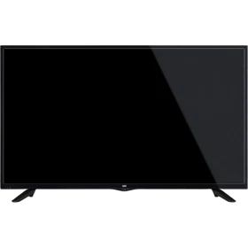 SEG 48SC7610 Full HD LED televizyon, siyah çerçeveli ekranı ve ayaklarıyla önden görünüm