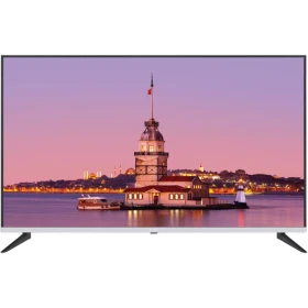 Vestel 43UB9100S Ultra HD 4K LED televizyon, İstanbul manzaralı ekran ve ince siyah tasarımıyla