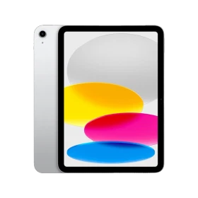Apple iPad 10. Nesil Wi‑Fi + Cellular 64 GB, gümüş renkli tablet ön paneliyle vitrin görseli