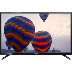 Arçelik A32L 6945 5B HD Ready LED TV, renkli sıcak hava balonları gösteren siyah ekran tasarımı