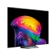 LG OLED83C64LA Ultra HD 4K televizyon ekranında canlı renkli soyut desen, genel siyah tasarıma sahip OLED TV