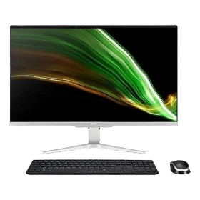 Acer AIO C27-1655 masaüstü bilgisayar, geniş ekranı, klavyesi ve kablosuz faresinden oluşan set halinde