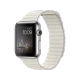 Apple Watch 42 mm gümüş paslanmaz çelik kasalı, beyaz deri Loop kordonlu akıllı saat