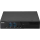 Asus Mini PC PB40-BC178ZV siyah masaüstü bilgisayarın ön paneli ve bağlantı noktaları