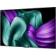 LG OLED83M59LA Ultra HD 4K OLED televizyon ekranında mor ve yeşil dalga desenleri gösterimi, genel renk