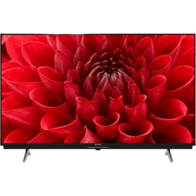 Arçelik A50 C 865 B Ultra HD 4K LED televizyon, siyah çerçeveli ve ayaklı tasarımıyla kapalı fonda duruyor