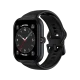 Honor Choice Watch siyah akıllı saat, kadranı ve ayarlanabilir silikon kayışıyla üç çeyrek açıdan görülüyor