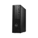 Dell Precision 3440.T01 siyah masaüstü bilgisayar, ön paneli ve bağlantı noktalarıyla dikey konumda