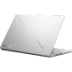 Asus ROG Zephyrus G14 GA403GM-SY142W gümüş ultrabook laptop, yan açılı kapak tasarımı görünüyor