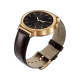 Huawei Watch Gold Altın akıllı saat, altın kasa ve kahverengi deri kayışla siyah kadranlı klasik tasarım