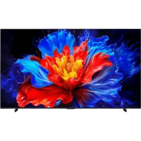 TCL 98P8K Ultra HD 4K LED televizyon ön ekranında canlı çiçek görüntüsü, genel renk, vitrin görünümü
