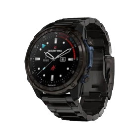 Garmin Descent MK3i 51 mm siyah titanyum kayışlı akıllı saat, yuvarlak ekranlı şık tasarım