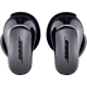 Siyah Bose QuietComfort Ultra Earbuds tam kablosuz kulaklık, iki kulak içi kulaklık yan yana