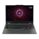Lenovo LOQ 15ARP9 83JC00H4TRA72 gri oyuncu laptop, açık ekran ve RGB aydınlatmalı klavye ile önden görünüm