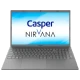 Casper Nirvana C370.4020-4C00B gri iş ve ofis laptopu açık ekran ve klavye ile önden görünüm