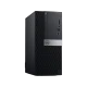 Dell Optiplex 5060 masaüstü bilgisayar, siyah kasa ve ön panel bağlantılarıyla üç çeyrek açıdan görünümü