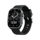 Tecno Watch 3 Active siyah akıllı saat, dikdörtgen ekranı ve silikon kayışıyla önden görünür halde