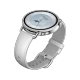 Xiaomi Watch S4 41mm Deri akıllı saat, gümüş renkli yuvarlak kasa ve beyaz deri kayışla sergileniyor