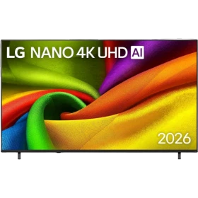 LG 85NU8E0B3LA Ultra HD 4K TV, renkli soyut görüntü sunan ince çerçeveli televizyon