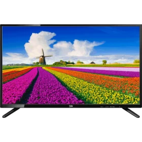 Beko B43L 5845 4B Full HD FHD TV, siyah çerçeveli ekranda renkli lale tarlası manzarası