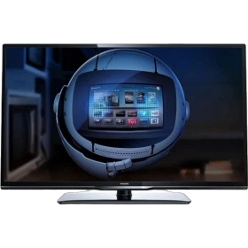 Philips 32PFL3258K Full HD LED Televizyon, genel renkli ekranında menü görünümü ve stüdyo tasarımı