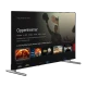 Beko B 743 C Ultra HD 4K TV, siyah ince çerçeveli ekranı ve gümüş ayaklarıyla önden görünüm