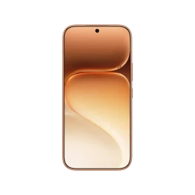 Honor 600 akıllı telefon turuncu renkli, ince çerçeveli ön yüz ve ekran ortasında kamera deliğiyle