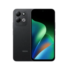 Xiaomi Redmi 17 siyah akıllı telefon ön ve arka görünüm, çoklu kamera modülü ve canlı ekran tasarımı